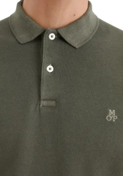 Marc O'Polo regular fit polo, heren poloshirt korte mouw, donkerbruin