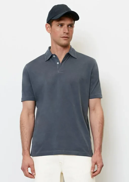 Marc O'Polo regular fit polo, heren poloshirt korte mouw, donkerblauw