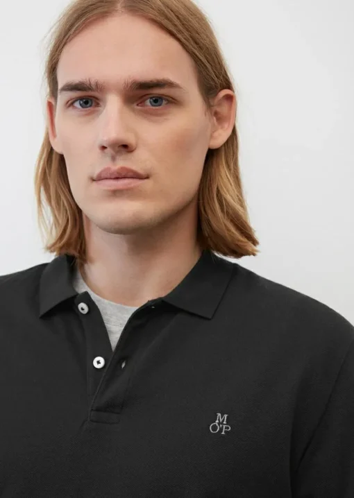 Marc O'Polo regular fit polo, heren poloshirt, zwart