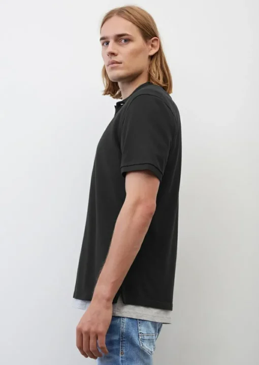 Marc O'Polo regular fit polo, heren poloshirt, zwart