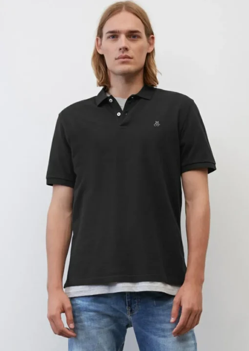 Marc O'Polo regular fit polo, heren poloshirt, zwart