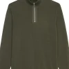 Marc O'Polo regular fit schipperstrui, heren trui katoen met opstaande boord, bruin (middeldik)