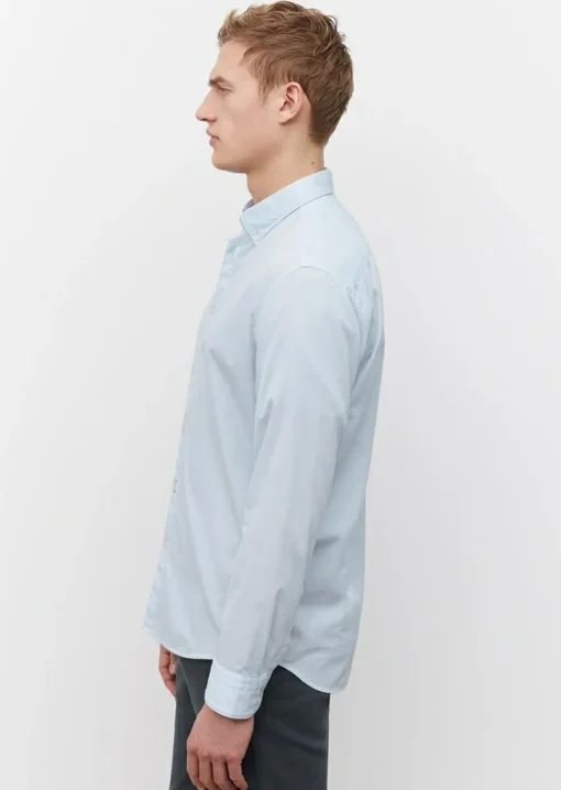 Marc O'Polo relaxed fit heren overhemd, structuur, lichtblauw