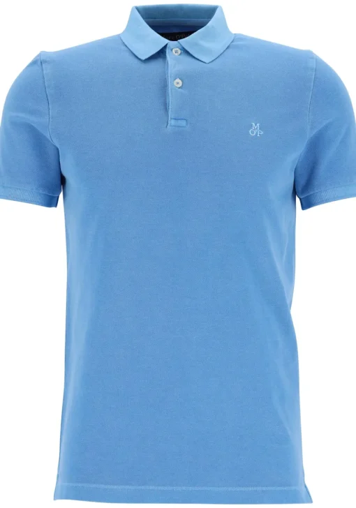 Marc O'Polo shaped fit polo, heren poloshirt, azuurblauw