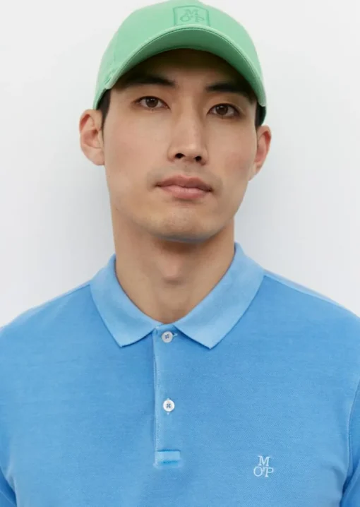 Marc O'Polo shaped fit polo, heren poloshirt, azuurblauw