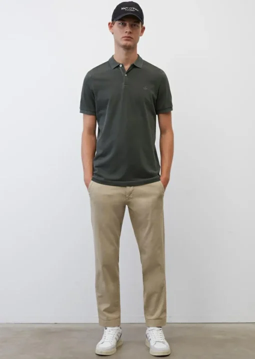 Marc O'Polo shaped fit polo, heren poloshirt, donkergrijs