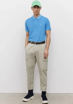 Marc O'Polo shaped fit polo, heren poloshirt, azuurblauw