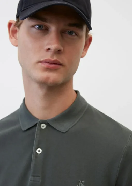 Marc O'Polo shaped fit polo, heren poloshirt, donkergrijs