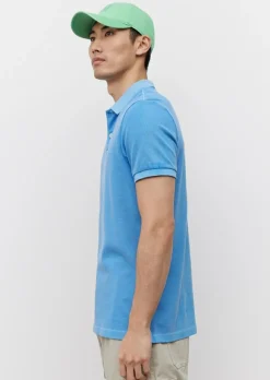 Marc O'Polo shaped fit polo, heren poloshirt, azuurblauw