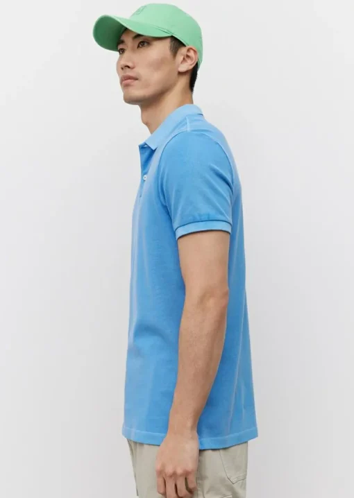 Marc O'Polo shaped fit polo, heren poloshirt, azuurblauw
