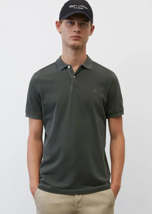 Marc O'Polo shaped fit polo, heren poloshirt, donkergrijs