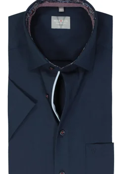 MARVELIS comfort fit overhemd, korte mouw, popeline, donkerblauw