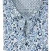MARVELIS comfort fit overhemd, korte mouw, popeline, lichtblauw dessin