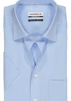 MARVELIS comfort fit overhemd, korte mouw, licht blauw