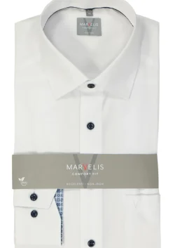MARVELIS comfort fit overhemd, popeline, wit