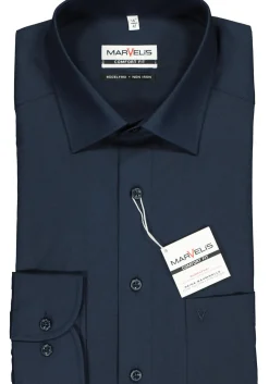 MARVELIS comfort fit overhemd, donkerblauw