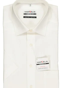 MARVELIS comfort fit overhemd, korte mouw, beige