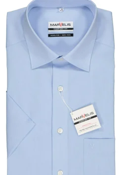 MARVELIS comfort fit overhemd, korte mouw, licht blauw