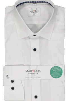 MARVELIS modern fit overhemd, popeline, wit