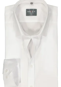 MARVELIS super slim fit overhemd, mouwlengte 7, popeline, wit
