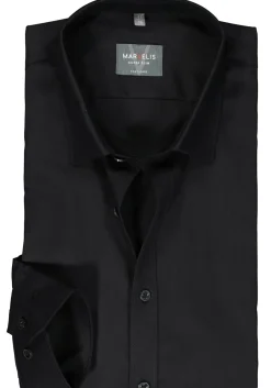 MARVELIS super slim fit overhemd, popeline, zwart