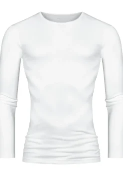 Mey Casual Cotton long sleeved shirt (1-pack), heren T-shirt O-hals lange mouw, wit
