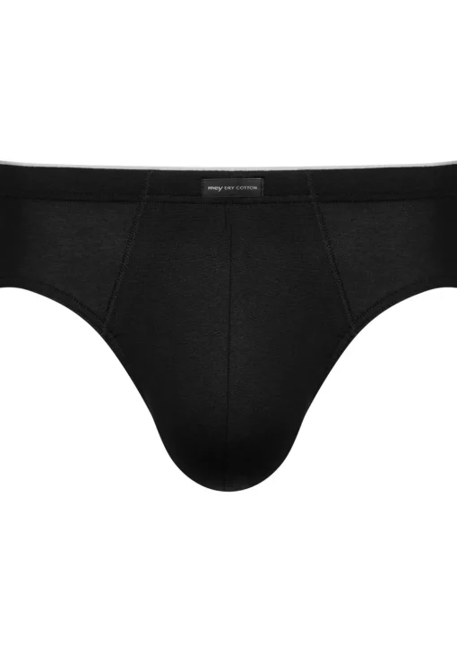 Mey Dry Cotton high-leg briefs (1-pack), heren slip hoge beenuitsnijding, zwart