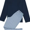 Mey heren pyjama Clyde, blauw dessin