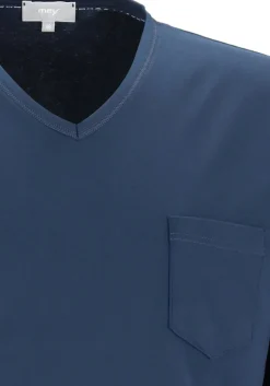 Mey heren pyjama Clyde, blauw dessin