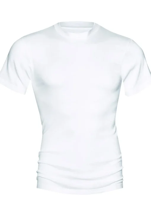 Mey Noblesse Olympia shirt (1-pack), heren T-shirt hoge O-hals fijnrib, wit