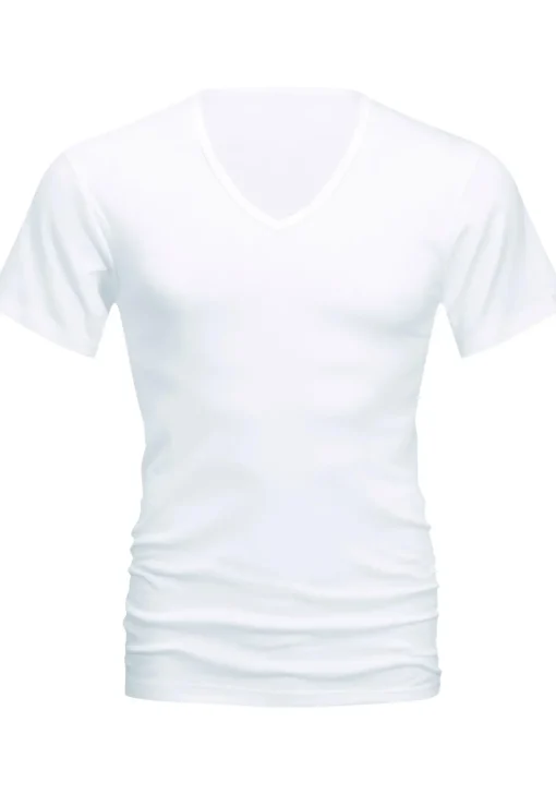 Mey Noblesse T-shirt (1-pack), heren T-shirt V-hals fijnrib, wit