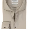 Michaelis slim fit heren overhemd, twill, beige