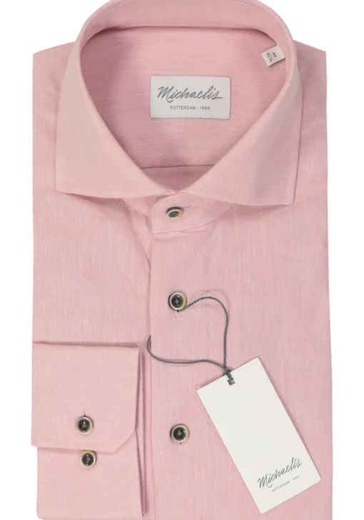 Michaelis slim fit heren overhemd, popeline, roze