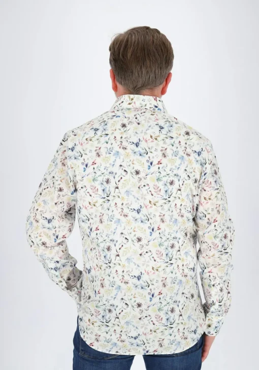 Michaelis slim fit heren overhemd, popeline, dessin