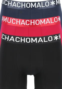 Muchachomalo Light Cotton boxershorts (3-pack), heren boxers normale lengte, blauw, rood en zwart
