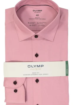 OLYMP 24/7 Level 5 body fit overhemd, tricot, oudroze