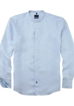 OLYMP Casual regular fit overhemd, popeline, lichtblauw met wit gestreept