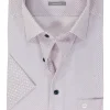 OLYMP comfort fit overhemd, korte mouw, popeline, roze dessin