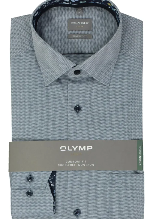 OLYMP comfort fit overhemd, structuur, marine blauw