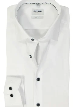 OLYMP Level 5 body fit overhemd, twill, wit