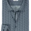 OLYMP Level 5 body fit overhemd, mouwlengte 7, popeline, marine blauw dessin
