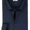 OLYMP Level 5 body fit overhemd, satijnbinding, donkerblauw