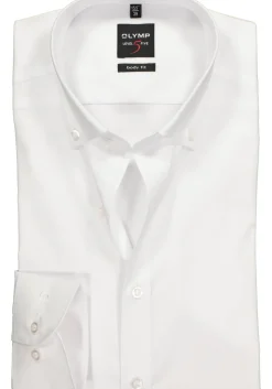 OLYMP Level 5 body fit overhemd, wit met button-down kraag