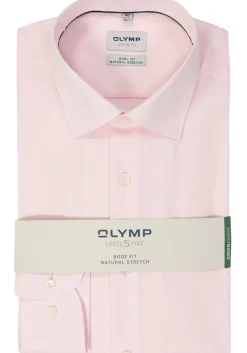 OLYMP Level 5 body fit overhemd, popeline, roze