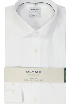 OLYMP Level 5 body fit overhemd, structuur, wit