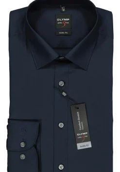 OLYMP Level 5 body fit overhemd, nacht blauw