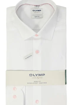 OLYMP Level 5 body fit overhemd, popeline, roze