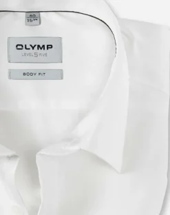 OLYMP Level 5 body fit smoking overhemd, popeline, lichtbeige