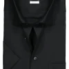 OLYMP Luxor comfort fit overhemd, korte mouwen, zwart