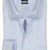 OLYMP Luxor modern fit overhemd, blauw met wit geruit